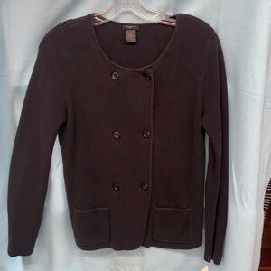 Ann Taylor Black Double-Breasted Jacket